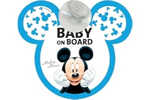 Tataway Bimbo a bordo, segnale di sicurezza auto "baby on board" grafiche Disney Mickey Mouse Topolino con attacco a ventosa