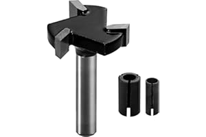 Fraises de Défonceuse CNC AMTOVL Fraise à raboter avec tige de 1/2" Fraise CNC de Surface pour Défonceuse de Surface Tige de 6,35 mm Diamètre de Coupe : 2,5 cm Fraise à 3 Ailes