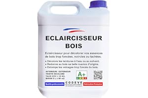 CODÈVE BOIS Eclaircisseur Bois - Codeve Bois - 5L - Intérieur/extérieur - Décolorer, Blanchir Ou éclaircir Un Bois, Escalier Ou Sol Trop Foncé.