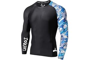 LAFROI Męska koszulka termoaktywna z długim rękawem, UPF 50+ Performance Fit, Kompresja, Rash Guard - CLYYB
