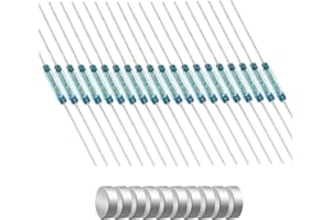 Gebildet 20pz Mini Interruttore Reed in Vetro Contatto Reed Normalmente Aperto (N/O) Interruttore a Induzione Magnetica (2mm×10mm) con 10Pezzi Foglio Magnetico Multiuso
