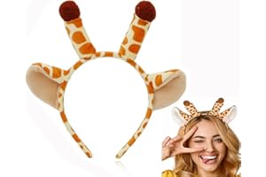 Bessy shop Accessoires Serre Tête,Oreilles D'animaux,Bandeau Girafe de Bande Enfants Adultes Animal Oreilles Costume Bandeaux pour enfants, adultes, Carnaval,Fête d'anniversaire (Girafe)