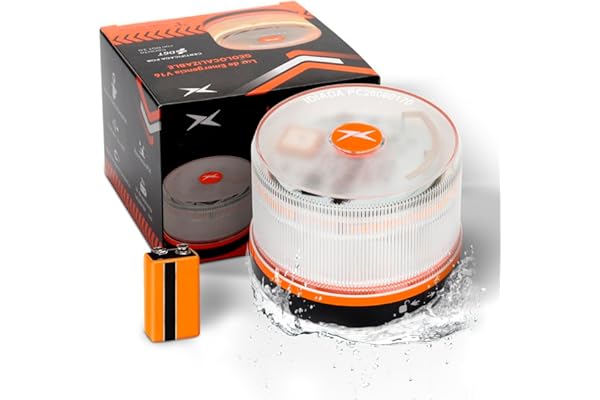 MERCURY - Baliza V16 Homologada DGT con Geolocalización - Luz de Emergencia Con Conexión hasta 2038, Tecnología NB-IoT,Base Imantada,IP54 - Cumple Normativa 2026 para Coches y Motos (1und)