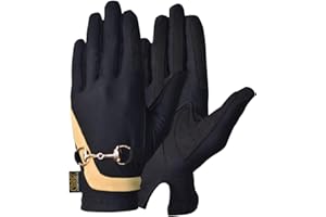 AK RIDING SPORTS LTD AK Reithandschuhe Equestrian Damen Handschuhe mit Gebisskette Laufhandschuhe