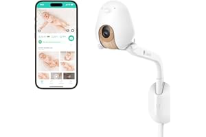 CÜBOAI CuboAi Plus Smart Baby Monitor with Wall Mount: Sleep Safety Alerts for Covered Face,Danger Zone & Sleep Analytics-1080p HD Night Vision Camera,2-Way Audio,Cry & Temperature Detection