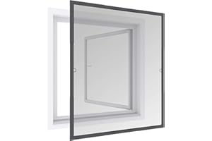 Windhager Flexi Fit telescopic fly screen window insect screen window, telescopic window without saws, self-assembly kit 130 x 150 cm, anthracite, 04306