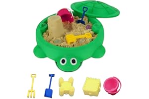 NPLSEO Mini Turtle Sandbox Desk Toyw, Cute Zen Garden Kit with Rake & Small Tools, Portable Turtle Shell Storage, Desk Decor, Portable Turtles Shell Storage, Relaxation Gift for Home Office (Green)