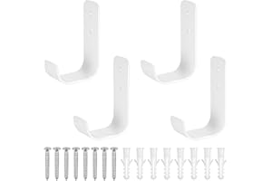 SIGULIKEJI 4 Stk Wandhaken Garage Haken, Garagenhaken, Gerätehaken, Leiterhaken Wandhaken Schwerlasthaken, Universalhaken zum Schrauben, J Haken Wandhalterung zum Aufhängen für Garage Gartenschlauch, weiß