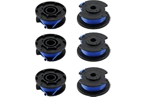 6 rullar grästrimmer spole, trådspolar, ersättningspolar för grästrimmer-tråd kompatibel med Ryobi 18 V-trimmer – OLT1825, OLT1825M, OLT1830H etc. (1,65 mm x 3,4 m
