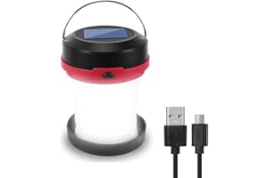 ASOOLL Collapsible Solar Led Camping Lantern | USB or Solar Rechargeable | Emergency Power Bank | Portable 4 Modes Brightness Lights Lamp for Tents, Power Cuts, Fishing, Hiking