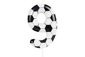 ZI LAN Soccer Birthday Candles 9th Soccer Themed Birthday Party Decorations, Football Birthday Cake Candles for Boys Girls Kids Sport-Theme Party Supplies