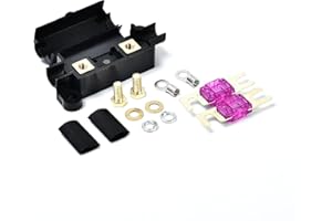 TopHomer Porte-Fusible 12V 100A avec 2 Fusibles à Lame - Anti-Éclaboussures pour Voiture, Camion, Bateau