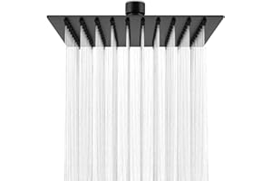 HAUSPROFI Cabezal de Ducha Anticalcáreo - Rociador de Ducha Tipo lluvia de Acero Inoxidable 304 con Boquillas Autolimpiantes - Duchas Fijas de Alta Presión - Cabezal Ducha Giratorio (30 cm, Cuadrado)