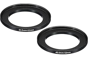 PATIKIL 40.5mm-52mm Metal Step Up Ring, 2 Pack Camera Lens Filter Adapter Ring Aluminum Filter Adapter Ring for Camera Lenses Hood, Black