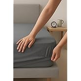 SUVAY 100% Cotton Elastic Combed Cotton Sheet, Single, Double, Battal Boy, 100x200, 120x200, 160x200, 180x200 White, Grey