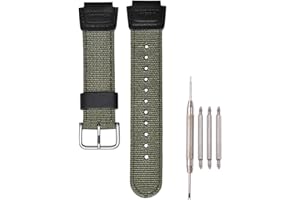 XBDSW Nylonowy pasek 18 mm, kompatybilny z zegarkiem Casio AE1200WHB SGW-300H 400 500 AQ-S810W, męski pasek do zegarka o splocie wojskowym