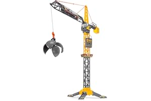 Dickie Toys 203729022 Volvo Dźwig Zdalnie sterowany, obrót 360°, kula wyburzeniowa z funkcją otwierania i chwytania przedmiotów, wysokość: 110 cm.