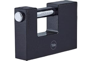 Yale Y113BL/90/119/1, standardsäkerhet, 90 mm, slutare hänglås, svart, väderbeständig, härdat stålbygel, inkl. 3 nycklar, för