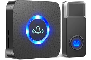 Detake Wireless Doorbell, Battery Operated Cordless Door Bell,【58 Chimes & 5-Level Volume】Mute Mode Included, 1000ft, IP55 Waterproof cordless plug-in Doorbell Kit for Home, Office, Hotel (1 Receiver)