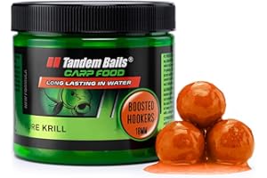 Tandem Baits Carp Food Boosted Hookers, D'appâts pour carpes, Pêche de la Carpe, Peche, Pop-Ups, Bouillette Carpe, Professionnel Accessoires de Pêche Carpe 18mm 300g