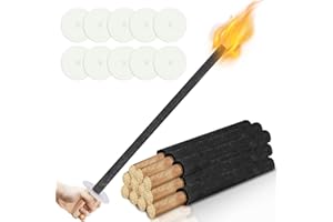 Lospitch Fiaccole per bambini, 100 pezzi, durata di 100 minuti, con protezione per le mani, con manico extra lungo, per esterni, giardino, escursioni