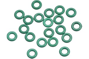 sourcing map Flúor Caucho Tóricas Juntas, 6mm OD 3mm ID 1,5mm Ancho FKM Sello Junta para Maquinaria Plomería, Verde, Paquete de 20