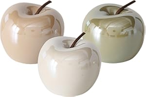 Seaside No.64 - Mele decorative Perly Ø 8 cm – Set di 3 diversi colori – elegante in ceramica, attira l'attenzione per la decorazione da tavolo – accattivante frutta decorativa, composizione