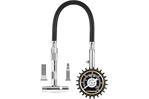 ATsafepro Tyre Pressure Gauge,60 PSI 4 Bar Dual Head Tyre Pressure Gauge UK(Schrader & Presta),2'' Dial Glow in Dark For Cars, Motorbikes, Bicycles