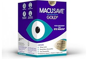 Macu-SAVE Gold+ Food Supplement with Meso-Zeaxanthin/Lutein and Zeaxanthin Zinc & Vitamin B2 30 Day Pack (1)