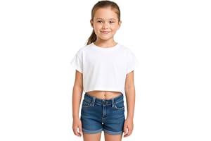 A2Z 4 Kids Girls Crop Top Plain T Shirt Soft Feel Comfortable Summer Fashionable Outfit Casual Clothing Sets Age 5-13 Years