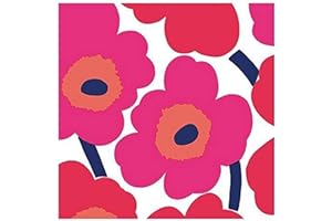 Boston International Ideal Home Range 20-Count 3-Ply Paper Lunch Napkins, Red Unikko