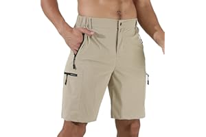 Suwangi Hombre Pantalones Cortos de Secado Rápido Cargo Pantalones Cortos de Hacer Deporte al Aire Libre Transpirable para Senderismo Escalada Trekking con Múltiples Bolsillos