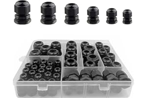 alwaiiz Lot de 50 presse-étoupes étanches réglables 3-16 mm PG7 PG9 PG11 PG13.5 PG16 PG19 en plastique