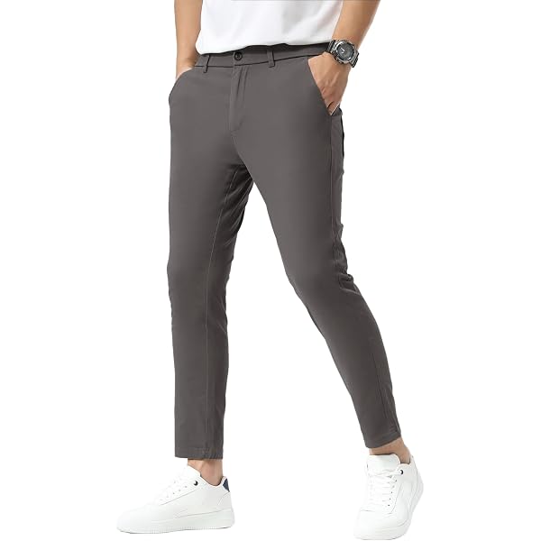 WestAce Men's Stretch Skinny Slim Fit Chino Pants - Olive, 32W X 34L, Super Comfort Spandex Casual Trousers - View #4