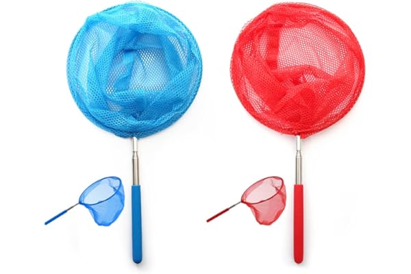 Roysmart Filet à Papillon Enfant, 2 Pièces Filet à Papillon, Epuisette Peche pour Enfants, Filet de Papillon pour Capture de Poissons et Papillon