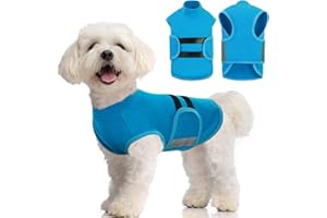 IECOii Gilet calmante per cani di taglia piccola, regolabile, con striscia riflettente, morbido cappotto calmante per cani di piccola taglia, gilet calmante per cani di piccola taglia, giacca calmante