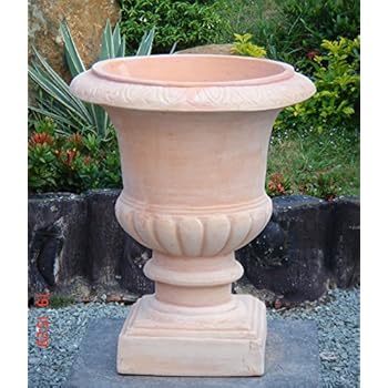 Pokal 40 cm Terracotta Terrakotta Blumentopf Garten Deko