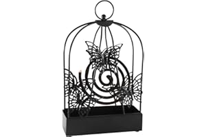 TAIMEIMAO Porta Bobina per Zanzare,Retrò Supporto a Spirale,Farfalla Bruciatore di Incenso,Supporto per Spirali Antizanzare in Ferro Retrò,Nordico Retrò in Ferro Anti Zanzare,Nero Mosquito Coil Iron