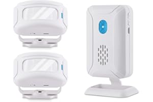 NineLeaf Wireless Motion Sensor Alarm, Indoor Motion Sensor Alarm with Siren, Door Motion Sensor,Caregiver Pager for Elderly with 32Different Melodies 4Volume Adjustable for Business Hotel Home Office