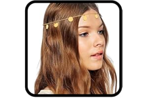 Edary Boho gland tête chaîne or sequin casque bal festival front chaîne fête de mariage danse du ventre cheveux accessoires dames et filles bijoux (1ère couche)