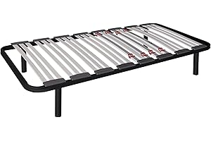 Miroytengo Somier 75x190 cm multiláminas con REGULADORES LUMBARES, FIRMEZA Adaptable, Tubo 40x30 mm y LÁMINAS de Haya Natural Antideslizantes (con Patas, 75x190 cm)