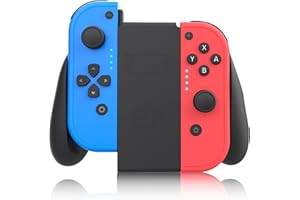 JeckBin Switch Controller Compatible with Switch/Lite/OLED, Wireless Controller with Motion Control/6 Gyro Axis/Dual Vibration/Screen Capture/Wake Up, Includes Comfort Grip-Blue&Red
