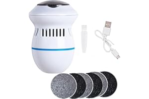 ANCLLO Elektryczny środek do usuwania zrogowaciałego naskórka Automatyczne odkurzanie Akumulatorowa elektryczna szlifierka do stóp z 6 wymiennymi głowicami szlifierskimi do gładkich miękkich stóp typu Spa