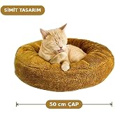 Tigres Puffy Simit Şeklinde Kedi Yatağı 50 cm