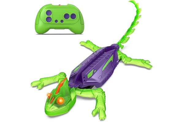 Goody King Gecko Radiocommandé - Lézard Télécommandé Qui Grimpe aux Murs et Plafonds - Pilotage Facile - Jouet à Mouvements Réalistes avec Rotation 360° - Jouet interactif pour Enfants dès 3+ Ans