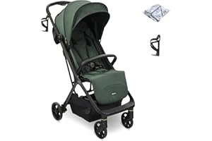 My Babiie MBX7 Autofold Stroller – from Birth to 4 Years (22kg), Foldable & Compact, Lightweight, Travel Buggy for Toddlers, Pushchair Includes Rain Cover - Forest Green