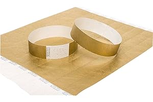 UK WRISTBANDS 100 x Tyvek Wristbands Waterproof, Tear-Resistant Event Wristbands for Parties, Events, Festivals, Crowd Management – 3/4 inch 19 mm (Gold)