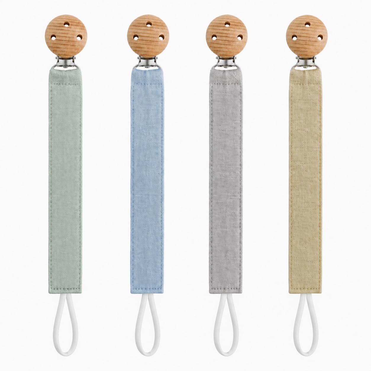 Technische Daten & Spezifikationen : 4er Pack Schnullerkette Stoff Baby Schnullerb