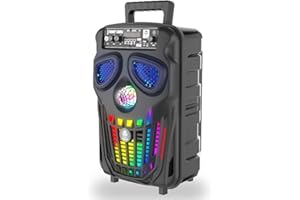 Idance Bluetooth PartyBox Funky Skull FS400 - Enceinte Party Bluetooth Portable avec Effets Lumineux