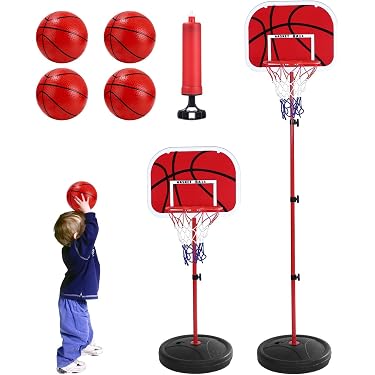 Mini Panier de Basketball 34 x 30 cm Panier de Basketball Intérieur avec Ballon et Pompe Jouet de Basketball Cadeaux pour Enfants Adultes